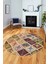 Baskılı Kaymaz Yıkanabilir Patchwork Desen Yuvarlak Mutfak Salon Halısı, Y-Patchwork-08-Renkli, 4