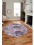 Baskılı Kaymaz Yıkanabilir Patchwork Desen Yuvarlak Mutfak Salon Halısı, Y-Patchwork-18-Mor, 3