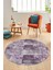 Baskılı Kaymaz Yıkanabilir Patchwork Desen Yuvarlak Mutfak Salon Halısı, Y-Patchwork-18-Mor, 5