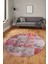 Baskılı Kaymaz Yıkanabilir Patchwork Desen Yuvarlak Mutfak Salon Halısı, Y-Patchwork-17-Kırmızı, 2