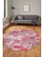 Baskılı Kaymaz Yıkanabilir Patchwork Desen Yuvarlak Mutfak Salon Halısı, Y-Patchwork-20-Kırmızı, 1