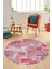 Baskılı Kaymaz Yıkanabilir Patchwork Desen Yuvarlak Mutfak Salon Halısı, Y-Patchwork-20-Kırmızı, 4