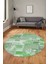 Baskılı Kaymaz Yıkanabilir Patchwork Desen Yuvarlak Mutfak Salon Halısı, Y-Patchwork-20-Yeşil, 1