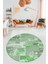 Baskılı Kaymaz Yıkanabilir Patchwork Desen Yuvarlak Mutfak Salon Halısı, Y-Patchwork-20-Yeşil, 5