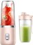 Pembe Tarzı 6 Bıçaklı Meyve Sıkacağı Blender Meyve Sıkacağı Bardağı ve Kapaklı Taşınabilir USB Şarj Edilebilir Küçük Meyve Suyu Mikser Makinesi (Yurt Dışından) 1