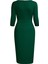 Kadın Büyük Beden Yeşil bodycon Fırfırlı Yırtmaçlı Büyük Beden Abiye Elbise 3