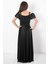 Askılı Simli Abiye Elbise Siyah MDV938 5