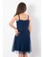 Askılı Tül Abiye Lacivert MDV932 5