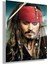 Temperli Gerçek Cam Tablo Captain Jack Sparrow Portresi 1