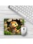 3D Sarı Dinozor Orman Tasarım Baskılı Kaydırmaz Taban 18X22 cm Mouse Pad 1