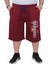 Mocgrande Erkek Büyük Beden Penye Şort Training 24633 Bordo 1