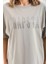 Unisex Taş Desenli Oversize T-Shirt - Gri 2