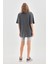 Unisex Taş Desenli Oversize T-Shirt - Füme 2