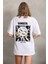 Unisex Baskılı Oversize T-Shirt - Beyaz 2