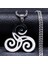 Paslanmaz Çelik Büyücülük Vortex Gümüş Renk Viking Triskelion Kolye (Yurt Dışından) 1