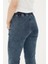 Paçası ve Beli Lastikli Denim Pantolon Mavi 5