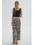 Desenli Crop Pantolon Siyah 1