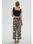 Desenli Crop Pantolon Siyah 5