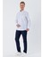 Beyaz Uzun Kollu BaskılıCepli %100 Pamuk Casual Comfort Fit Rahat Kesim Gömlek 1004230225 4
