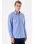 Mavi Uzun Kollu Filafil Sert Yaka Cepli Pamuklu Basic Comfort Fit Gömlek 1004240002 1