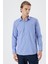 Mavi Uzun Kollu Filafil Sert Yaka Cepli Pamuklu Basic Comfort Fit Gömlek 1004240002 3