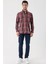 Uzun Kollu Ekoseli Gabardin Sert Yaka Cepli Garnili Casual Comfort Fit Gömlek 1004235110 4