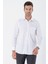 Beyaz Uzun Kollu Bez Ayağı Sert Yaka Cepli Pamuklu Comfort Fit Rahat Kesim Gömlek 1004235351 1