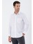 Beyaz Uzun Kollu Bez Ayağı Sert Yaka Cepli Pamuklu Comfort Fit Rahat Kesim Gömlek 1004235351 3