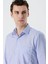 Mavi Uzun Kollu Filafil Sert Yaka Cepli Pamuklu Basic Comfort Fit Gömlek 1004240002 5