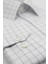 Beyaz Uzun Kollu Kareli Gabardin Sert Yaka Cepli Pamuklu Comfort Fit Gömlek 1004235167 2