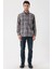 Uzun Kollu Ekoseli Gabardin Sert Yaka Cepli Garnili Casual Comfort Fit Gömlek 1004235110 3