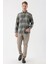 Uzun Kollu Ekoseli Gabardin Sert Yaka Cepli Garnili Casual Comfort Fit Gömlek 1004235112 4