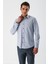 Gri Uzun Kollu Armürlü Cepsiz Pamuklu Likralı Slim Fit Dar Kesim Gömlek 1004240193 2
