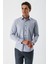 Gri Uzun Kollu Armürlü Cepsiz Pamuklu Likralı Slim Fit Dar Kesim Gömlek 1004240193 3