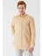 Hardal Uzun Kollu Cepsiz Biyeli %100 Keten Klasik Comfort Fit Rahat Kesim Gömlek 1004240186 2