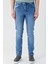 Koyu Mavi Gabardin Pamuklu 5 Cepli Slim Fit Dar Kesim Casual Denim Pantolon 1023240154 3