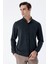 Koyu Haki Uzun Kollu Desenli Örme Cepsiz Likralı Casual Slim Fit Dar Kesim Gömlek 1004235115 1