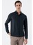 Koyu Haki Uzun Kollu Desenli Örme Cepsiz Likralı Casual Slim Fit Dar Kesim Gömlek 1004235115 4
