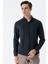 Koyu Haki Uzun Kollu Desenli Örme Cepsiz Likralı Casual Slim Fit Dar Kesim Gömlek 1004235115 5