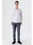 Beyaz Uzun Kollu Sert Yaka Cepsiz %100 Pamuk Klasik Slim Fit Dar Kesim Gömlek 1004235424 4