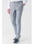 Koyu Lacivert Desenli Keten Karışımlı Yan Cepli Lastikli Comfort Rahat Kesim Casual Pantolon 1003240159 1