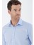 Mavi Uzun Kollu Bez Ayağı Sert Yaka Cepsiz Pamuklu Basic Slim Fit Dar Kesim Gömlek 1004235357 2