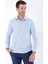 Mavi Uzun Kollu Bez Ayağı Sert Yaka Cepsiz Pamuklu Basic Slim Fit Dar Kesim Gömlek 1004235357 3