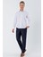 Beyaz Uzun Kollu Bez Ayağı Sert Yaka Cepsiz Pamuklu Basic Slim Fit Dar Kesim Gömlek 1004230357 4