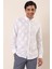 Beyaz Kısalabilir Kollu Desenli Jakarlıcepsiz %100 Pamuk Casual Slim Fit Gömlek 1004230183 2