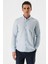 Koyu Mavi Uzun Kollu Desenli Armürlü Düğmeli Yaka Cepsiz %100 Pamuk Slim Fit Gömlek 1004240175 1