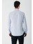 Koyu Mavi Uzun Kollu Desenli Armürlü Sert Yaka Cepsiz Pamuklu Slim Fit Dar Kesim Gömlek 1004235171 2