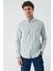 Beyaz Uzun Kollu Baskılı Sert Yaka Cepsiz Pamuklu Likralı Klasik Slim Fit Gömlek 1004240143 1