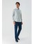 Beyaz Uzun Kollu Baskılı Sert Yaka Cepsiz Pamuklu Likralı Klasik Slim Fit Gömlek 1004240143 5