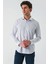 Beyaz Uzun Kollu Çizgili Armürlü Cepsiz Pamuklu Klasik Slim Fit Dar Kesim Gömlek 1004240229 2
